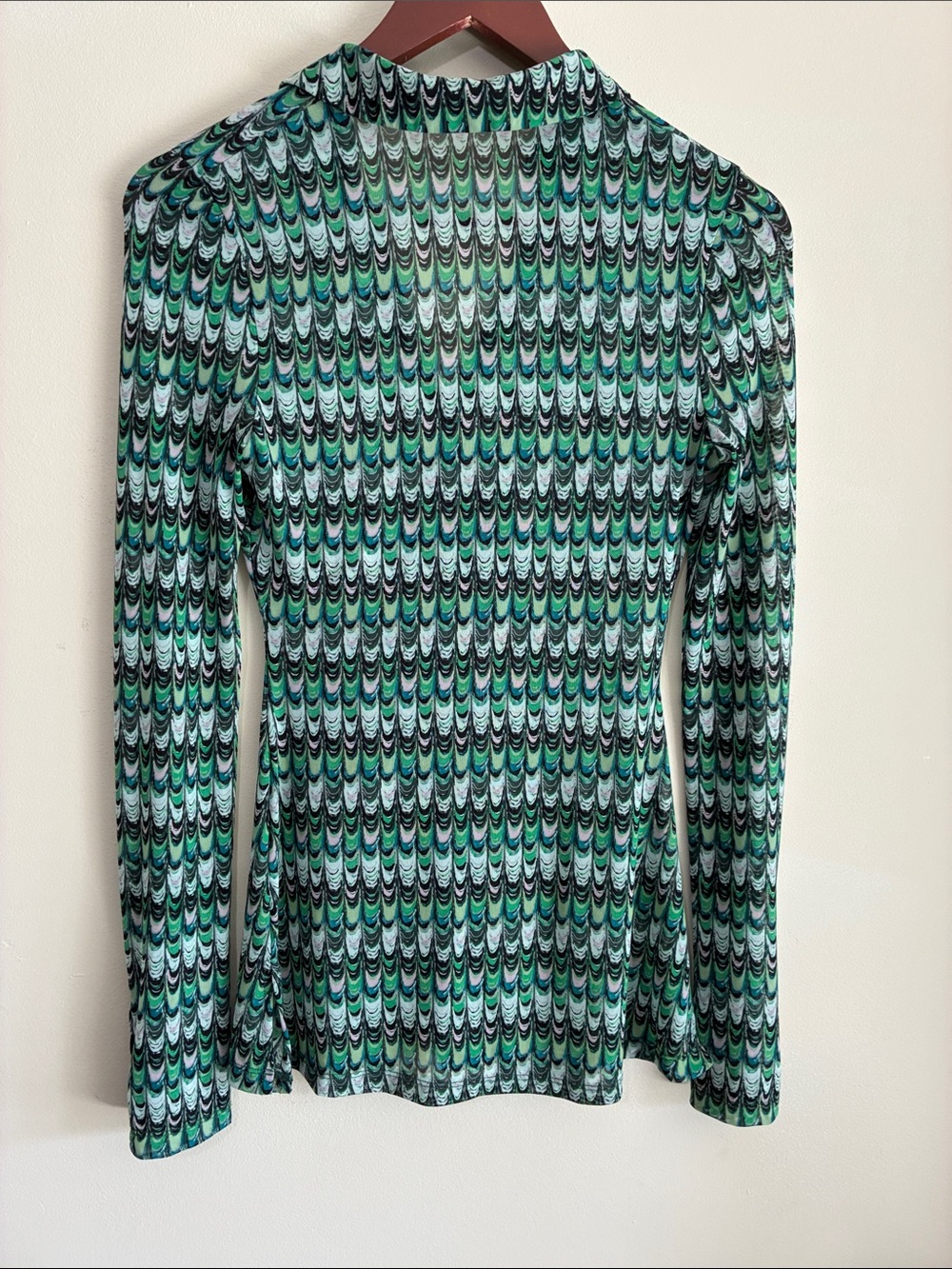 Free People Women's Lucky Shirtee Green Print Button Up Shirt Size XS/S - Picture 6 of 11